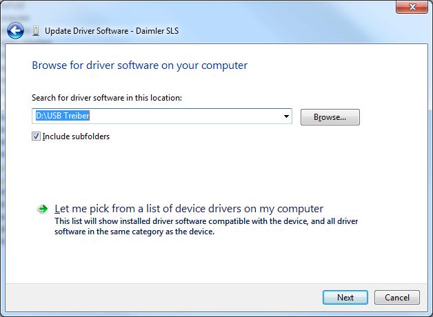 11: Selection of automatic or manual installation The driver files