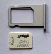 ...cont d 4 5 Place the SIM card with the metal contacts face downwards.