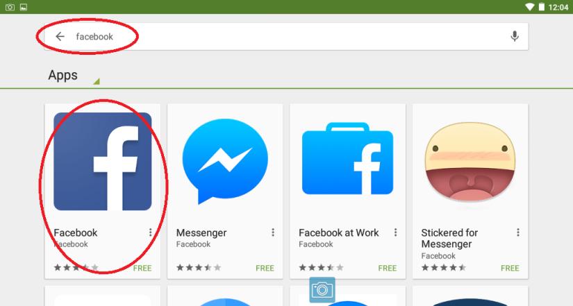7) Go to Play Store from Home screen or via Applications Menu Search for the app you would like to download, e.g. Facebook. Tap on the app you want.