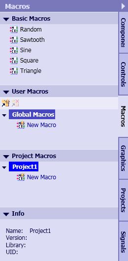 New feature in SIMIT Figure 4-27: The Macro tak card You can create your own macro component in either the Uer macro or the Project macro palette.