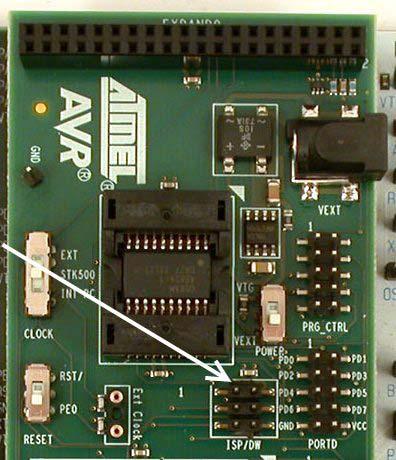 Figure 2-5. Connecting the Atmel AVR JTAGICE mkii to the Atmel STK521. PIN1 The ISP connector is used for the Atmel AT90PWM81 built-in debugwire interface.