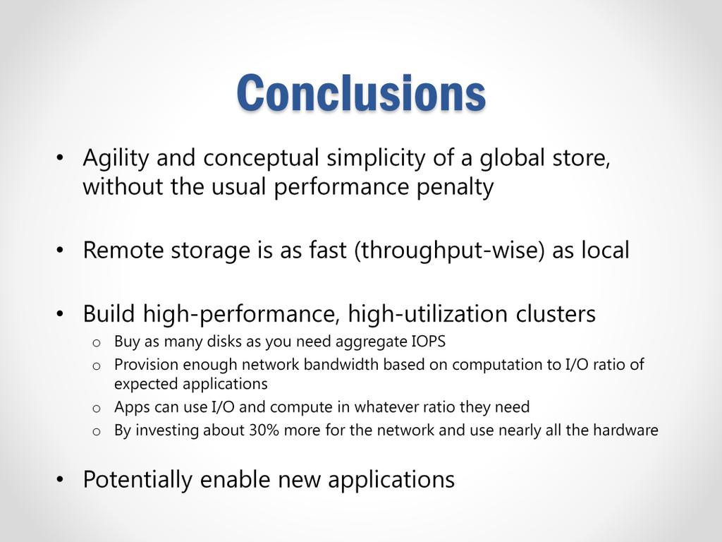 In conclusion, FDS gives you the agility and conceptual simplicity of a global store, but without the usual performance penalty.