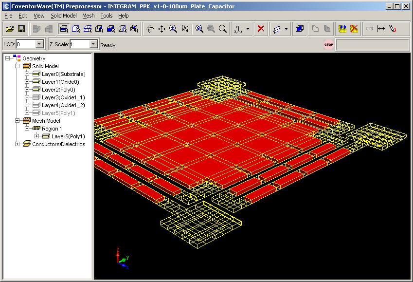 DESIGNER -- ANALYZER Meshing Choose from 5 optimized mesh generators that are ideal for MEMS solid models 1.