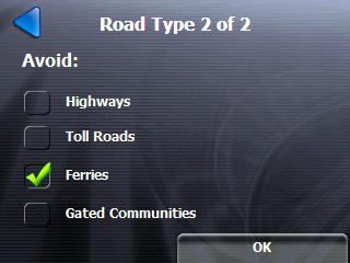 Select Location and Generate Route Road Type When Road Type is select, Rydeen GPS provides the following routing options: Figure 10 - Route Type Selections Quickest - This option selects the route