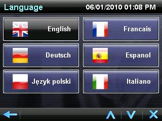Device System Settings Language Settings Figure 31 - Language Settings This screen lets you select the