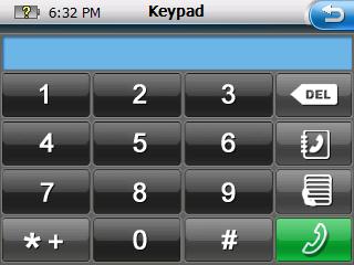 Handsfree Bluetooth Operation 4. Use the Redial feature on the mirror unit to initiate a call. From the Bluetooth menu, press the Keypad icon.