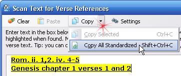This is useful if you are working on a user Book or Commentary entry and need to verify verse references in some text before putting the text into your