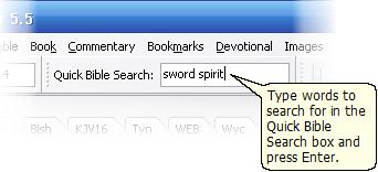 2 How to Search the Bible Next we'll examine a quick way to search the Bible for some words.