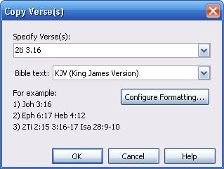 chat, word processors, etc. SwordSearcher offers several easy methods of verse copying. From the Verse List and Bible Panels Both the Verse List 20 and the Bible copying verses to the clipboard.