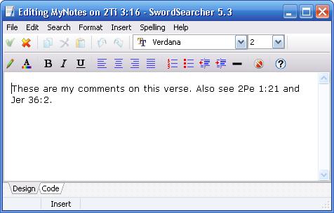 Creating Your Own Books and Commentaries 72 Verse references are automatically linked Verse references you type in the