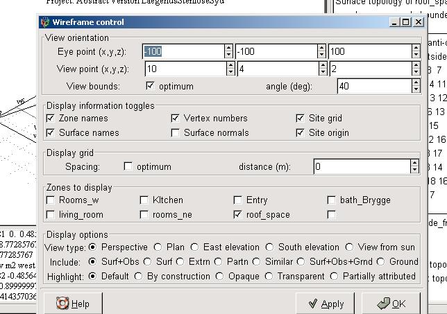 Figure 16: Wire frame control 'surface normal' dialog. Almost finised.