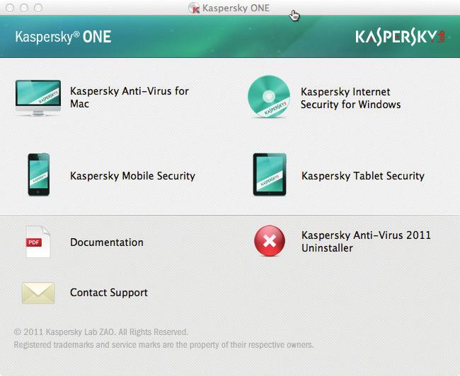 Mac Installation To install protection on your Mac, choose Kaspersky Anti-Virus for Mac, then read the Mac Protection beginning on page 13 for further instructions.