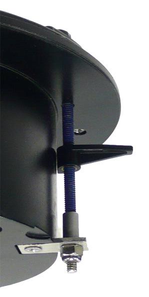 Secure a T-cap on top of the blue screw with a small screw cap and a T-cap screw.