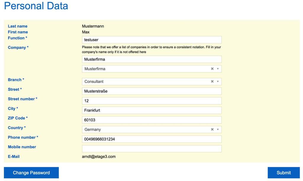4.2) PERSONAL DATA AND CURRICULUM VITAE Use this form to change your personal