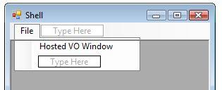 Double click on the Hosted VO Window item to create the event handler and source code stub.