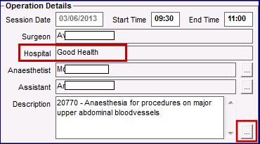 9. Select a Description from the Medical Item Lookup screen by clicking on the Ellipsis 10.