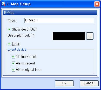 ① ② 1) DVRs - MPEG 4 Pro DVR / MPEG 4 Basic DVR / MJEPG DVR - Lock : Select this to keep the position of all icons as arranged in map.