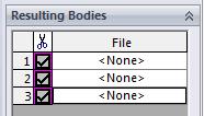 To keep these bodies select the check- box beside each and then select OK
