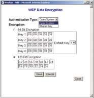 Setting WEP Encryption Note: WEP Encryption is an additional data security measure that is not essential for Router operation, but is strongly recommended. 3.