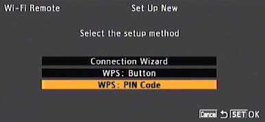Wi-Fi Protected Setup (WPS) - PIN Code In this setup mode, the camcorder will issue an 8-digit PIN code that you then need to enter in the wireless router setup screen.