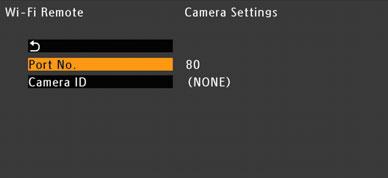 Camcorder Settings for Camcorders With Multi-User Support You can set a unique camcorder identification code and designate the port that the Wi-Fi Remote application should use when accessing the