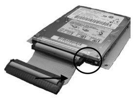 Install hard drive on top of the screw stands on the