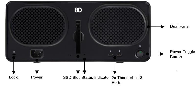 1.7.10 Understanding the Indicator Lights The Drobo 8D is equipped with various indicator lights which provide valuable information. Refer to the image below.