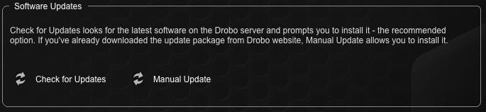Manually Updating Firmware from Drobo Website To manually update the firmware from the website, take the following steps. 1. Launch the Drobo Dashboard and select Drobo 8D from the All Drobos page.