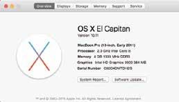Introducing OS X El Capitan The System Report section is also where you can check whether your Mac is compatible with the Handoff functionality, which does not work with most pre-0 Macs.