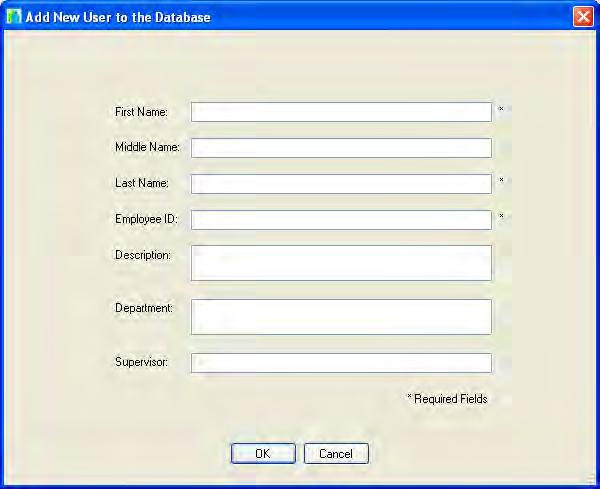 Note: An asterisk (*) indicates a required field. 2. Enter the First Name of the user. 3. Enter the Middle Name of the user. (Optional) 4. Enter the Last Name of the user. 5.