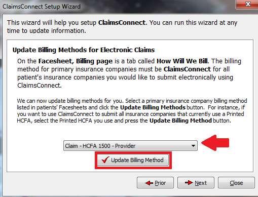 6. Check that the proper billing method is displayed and then click Update Billing
