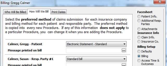 The patients billing method should now show Electronic Statement Standard.