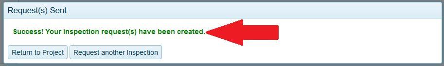 IMPORTANT: Once you have added the inspections you desire you must click the Submit Request(s) to Jurisdiction