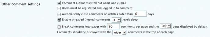 19 Other Comment Settings Other comment settings has quite a few options, so lets explain them one at a time. 1.