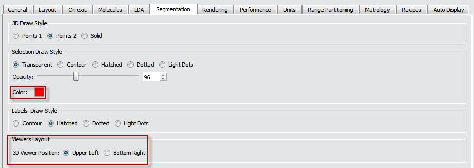 NEW SEGMENTATION PREFERENCES A new Color preference is now available in the Selection Draw Style area of the Segmentation preferences.