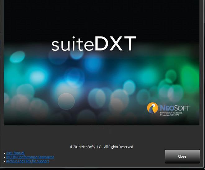 About suitedxt Selecting the About button on the Main Screen will display the software version of suitedxt Click the User Manual link to launch the Instructions for Use (IFU).