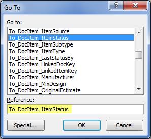 Page 13 8. In the box that appears, scroll down and select the next column that you want To_DocItem_ItemStatus in our example.