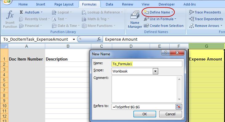 Page 27 Existing Column as Formula Column If you want the results of your formula to appear in a particular field on your Spitfire document, you can define an existing column in your template as a