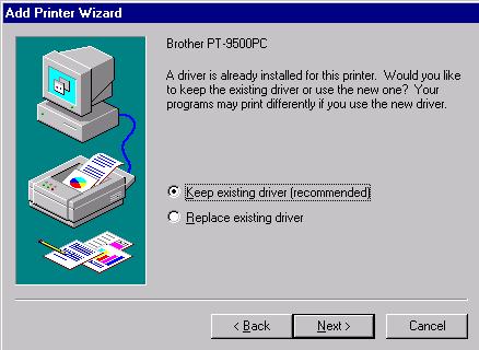Then,  7 In the Add Printer Wizard dialog box, select the P-touch printer