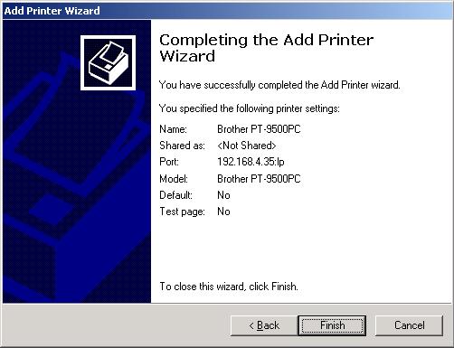 When you are asked to select whether or not to use this printer as the default printer,