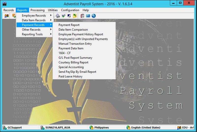 Everything in the Report menu is exactly what it claims to be i. Standard reports are available in APS ii. All reports can be run against APS at any time b.