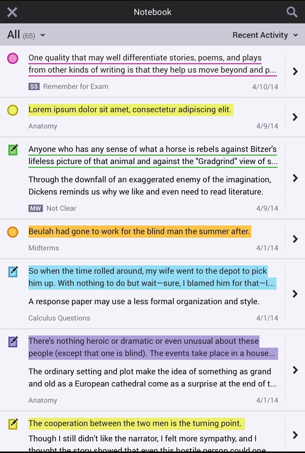 Notes and Highlights To create a highlight, tap and hold your finger on a word. Drag the end point to select all the text that you want to highlight.