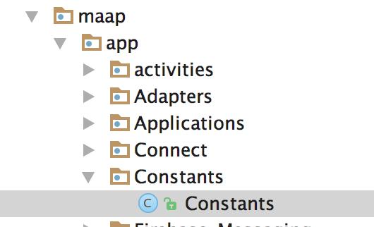 2.2 Configure the app for the back-end Step 1 Locate the class constants from the the code. You can find this under the package maap/app/constants/. Step 2: Change the IP address.