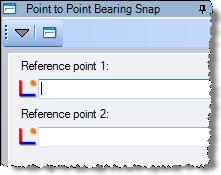 The Bearing + Angle Snap pane displays. These controls allow you to calculate a bearing by adding an angle to a given bearing. g. Right-click in the Bearing field.