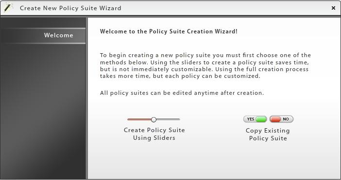 Creating a New Policy 1. From the ZENworks Mobile Management dashboard header, select Organization 2. Select the Policy Suites icon. 3. Click the Create New Policy option. 4.
