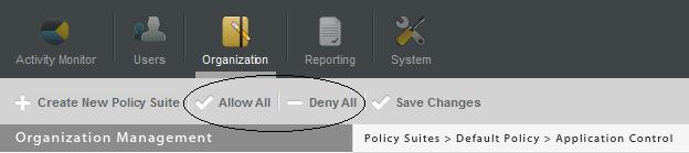Tips on Customizing and Using Policy Suites The Policy Suite configuration pages can display the device platforms that support the policy. Select device platforms to view from the drop-down list.