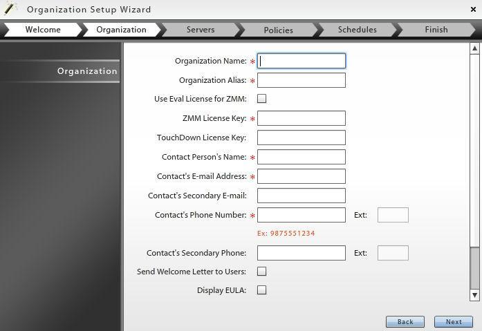 Additional organization configuration steps include creating a welcome letter to be emailed to new users, configuring the Compliance Manager, and adding users.