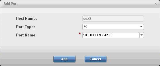 Figure 16. XIV Management GUI Add Port dialog box Note: Step 5 on page 14 repeats for multipathed Fibre Channel (FC) connections. 6.