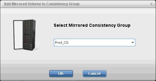 The mirrored volumes are now part of the mirrored consistency group. Figure 22.