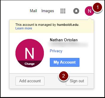 If you see a circular profile image or your initials: 1. Click the profile image or first initial to view the accounts that you're currently logged into. 2.